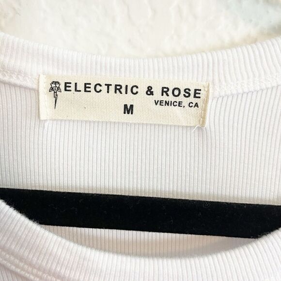 Anthropologie x Electric & Rose Venice Ribbed Maxi Dress M in pink white navy - Picture 8 of 8